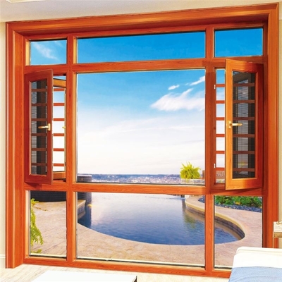 Custom Residential Home Powder Coated Anti Theft Bullet Impact Proof White Thermal Cut Picture Casement Glass Windows